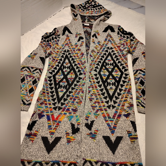 Northern Angel Trivial Aztec Long Cardigan Sweater Women - MEDIUM - Picture 2 of 13